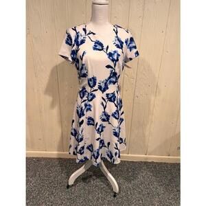 Eliza J Blue Floral A Line Dress Size 10 New